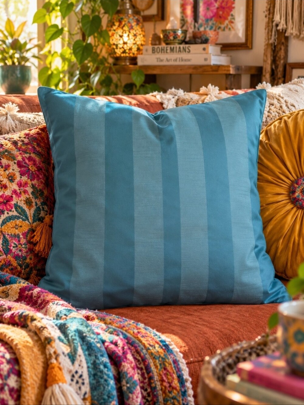 4/$15 20x20 Blue Striped Pillow Cover Coastal Grandmother Cottagecore Farmhouse